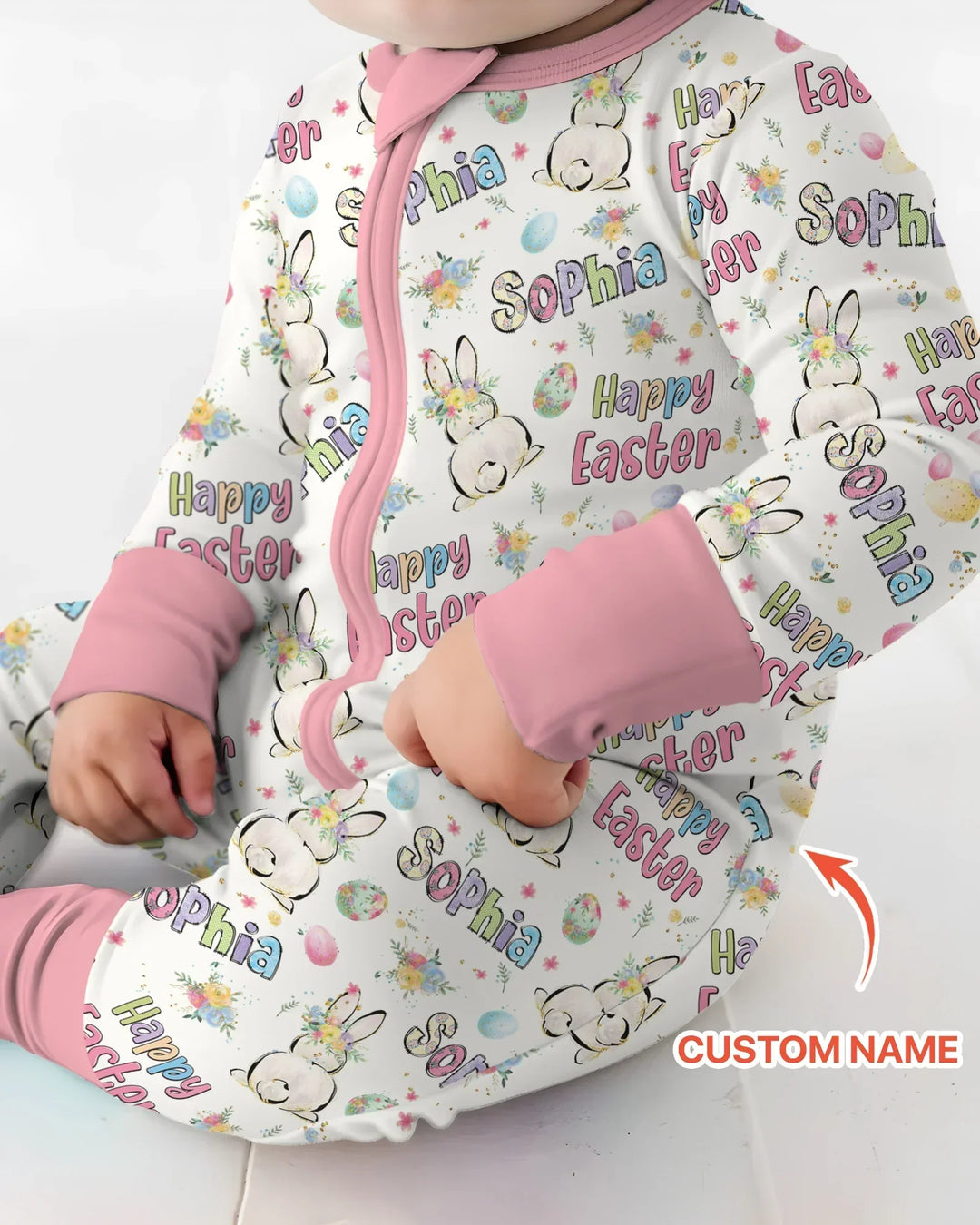 Personalized Happy Easter Bunny Convertible Zippy