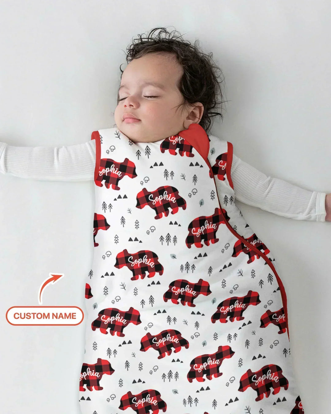 Custom Name Family Bear Matching Bamboo Sleep Bag
