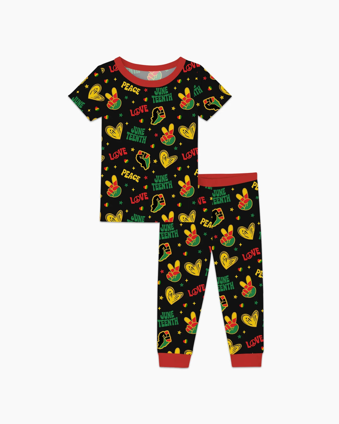 Peace Love Juneteenth Bamboo Two Piece Short Sleeve Pajama Set
