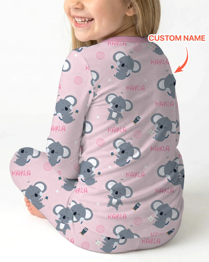 Zweiteiliges Langarm-Pyjama-Set mit Sommerfrüchten