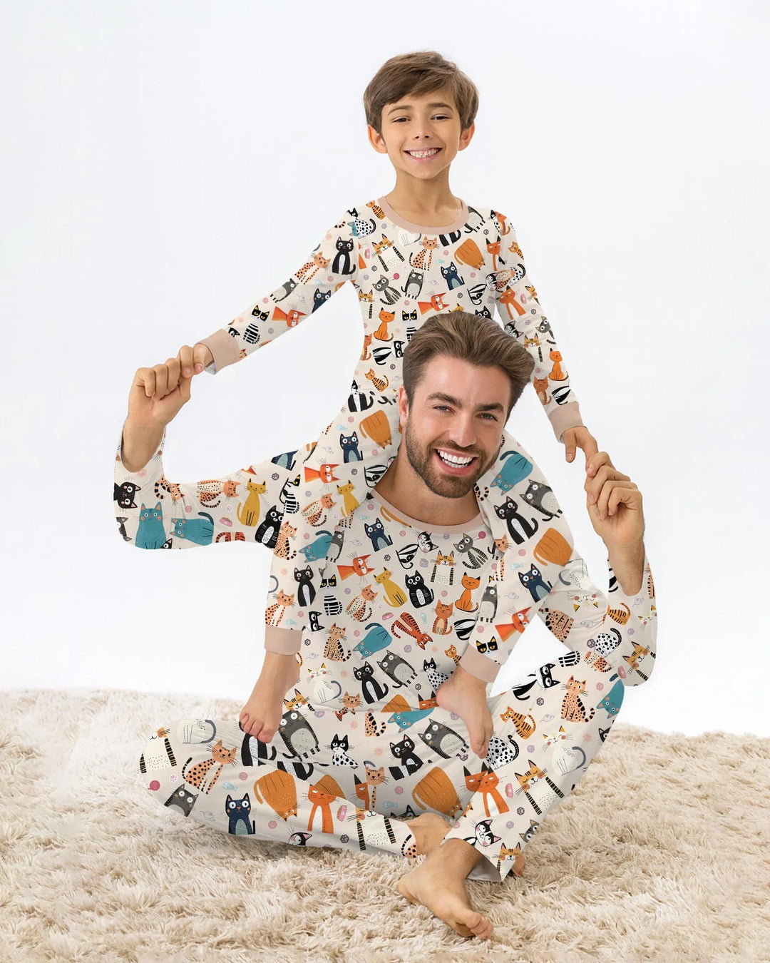 Zweiteiliges Langarm-Pyjama-Set mit Sommerfrüchten