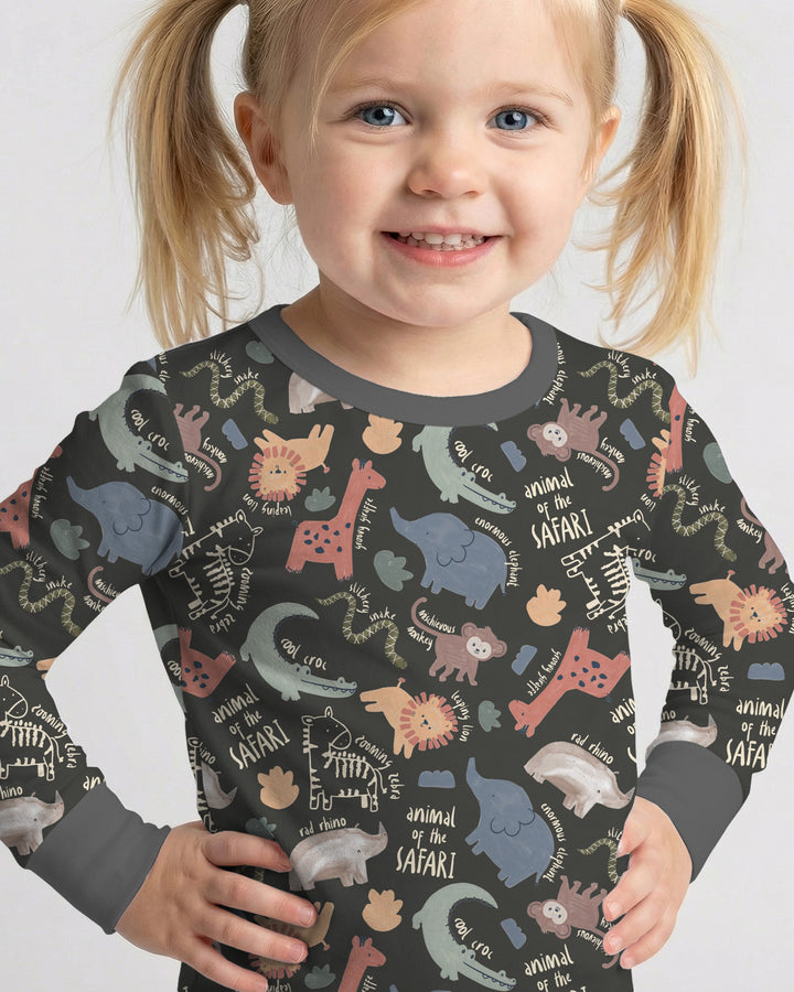 Funny African Animals Two Piece Long Sleeve Pajama Set