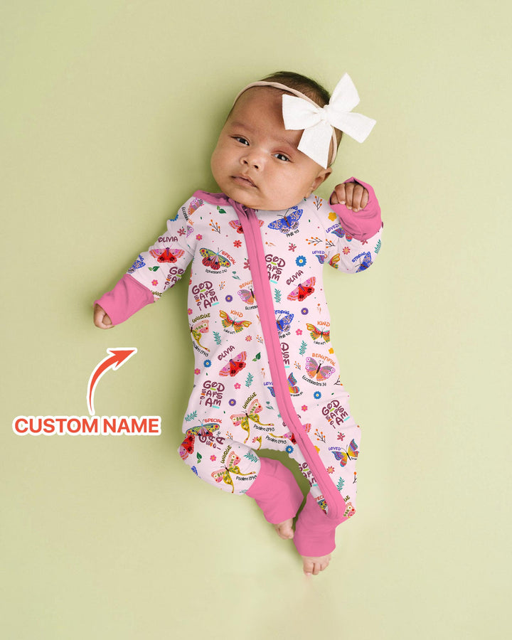 Custom Name God says I am Butterfly Convertible Zippy
