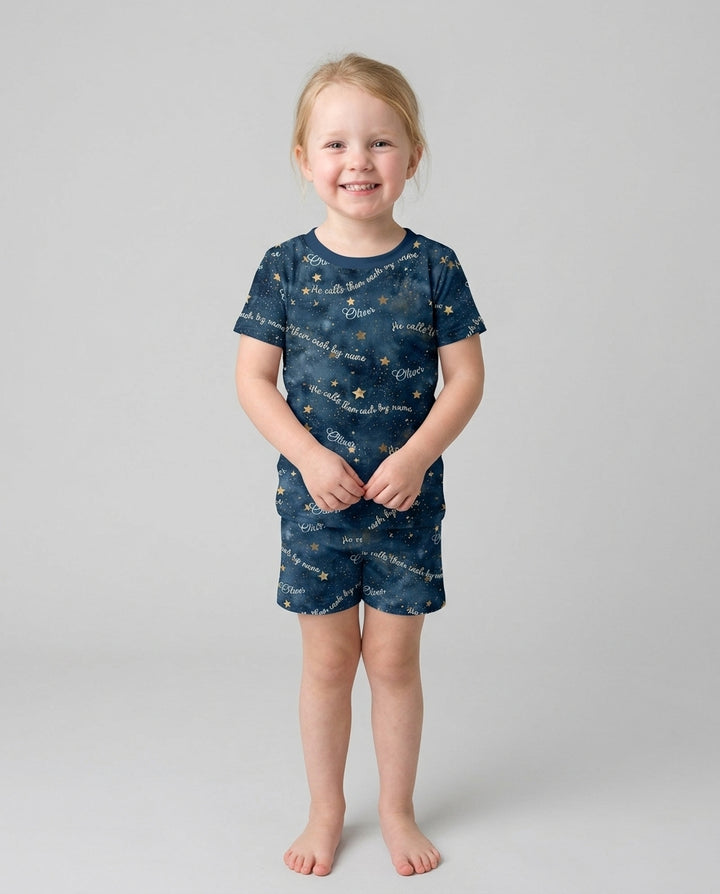 Called By Name — Personalized  Bamboo Two Piece Short Sleeve Shorts Pajama Set