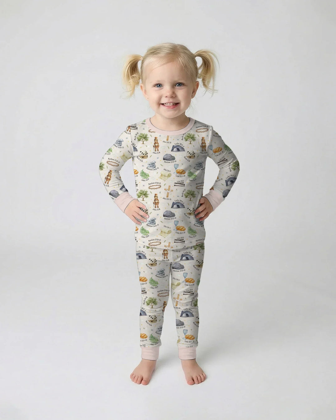 Zweiteiliges Langarm-Pyjama-Set mit Sommerfrüchten