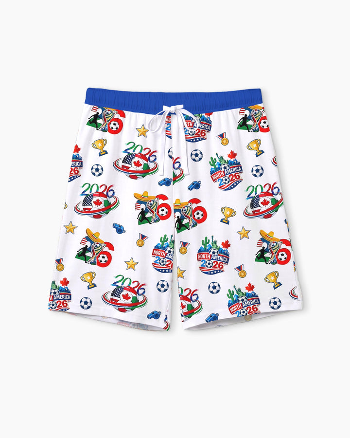 World Soccer North America 2026 Family Matching Bamboo Men Short Sleeve Short Pajama Set