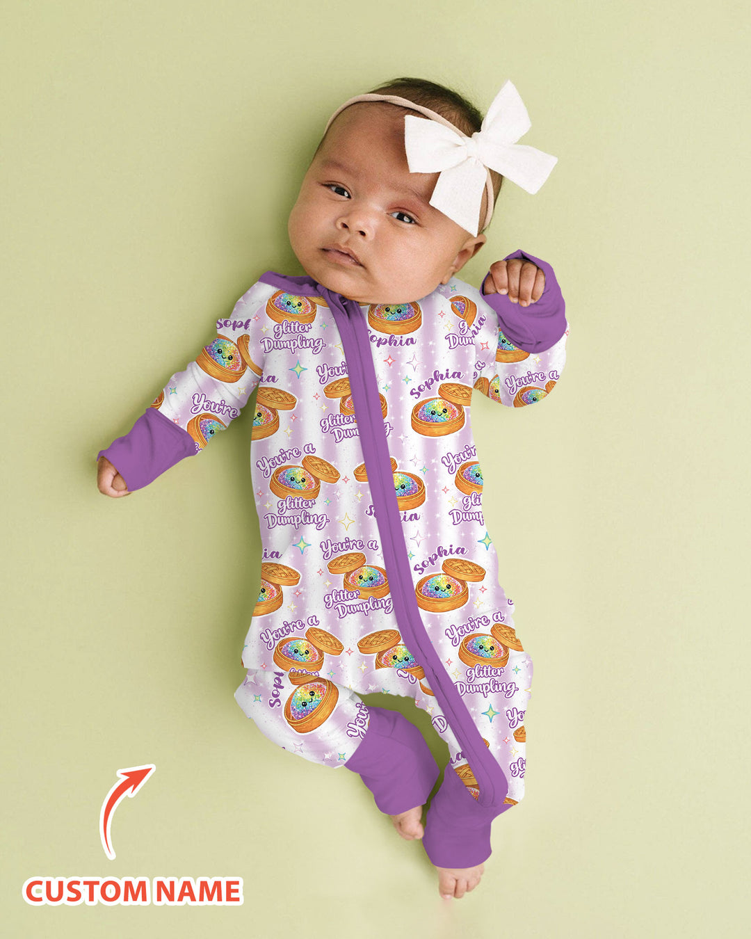 Personalized You're Glitter Dumpling Bamboo Convertible Zippy