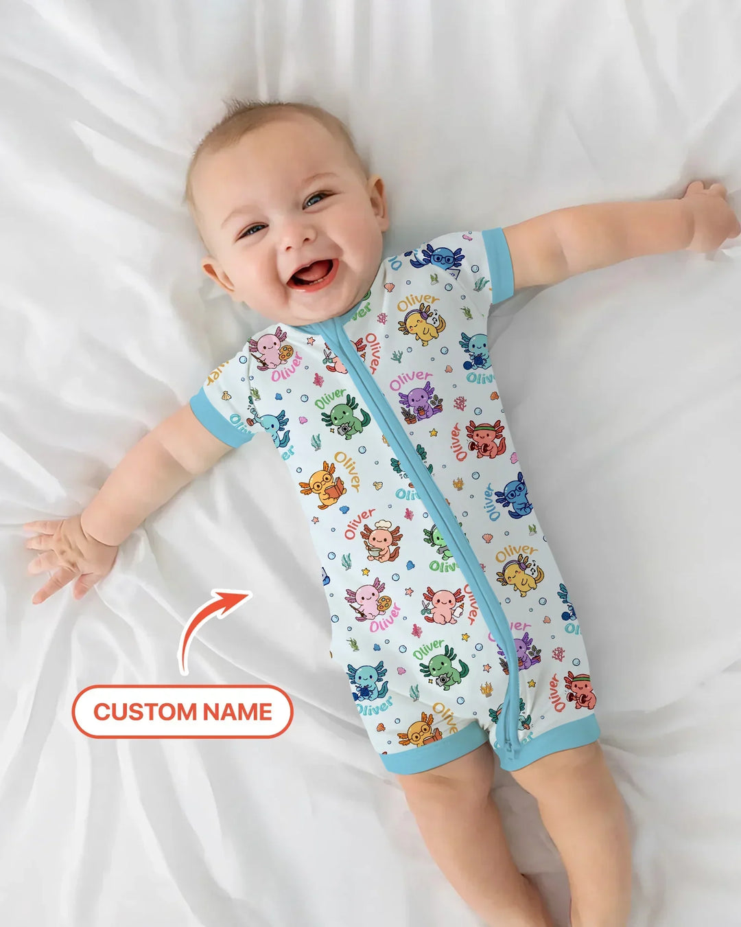 Custom Name Cute Hobby Axolotl Shorty Zippy