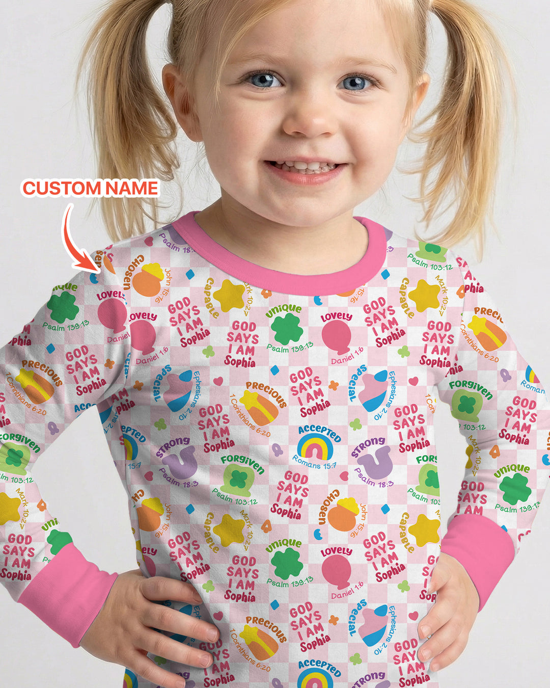 God Says I Am St. Patrick’s Day Custom Name Family Matching Two Piece Long Sleeve Pajama Set