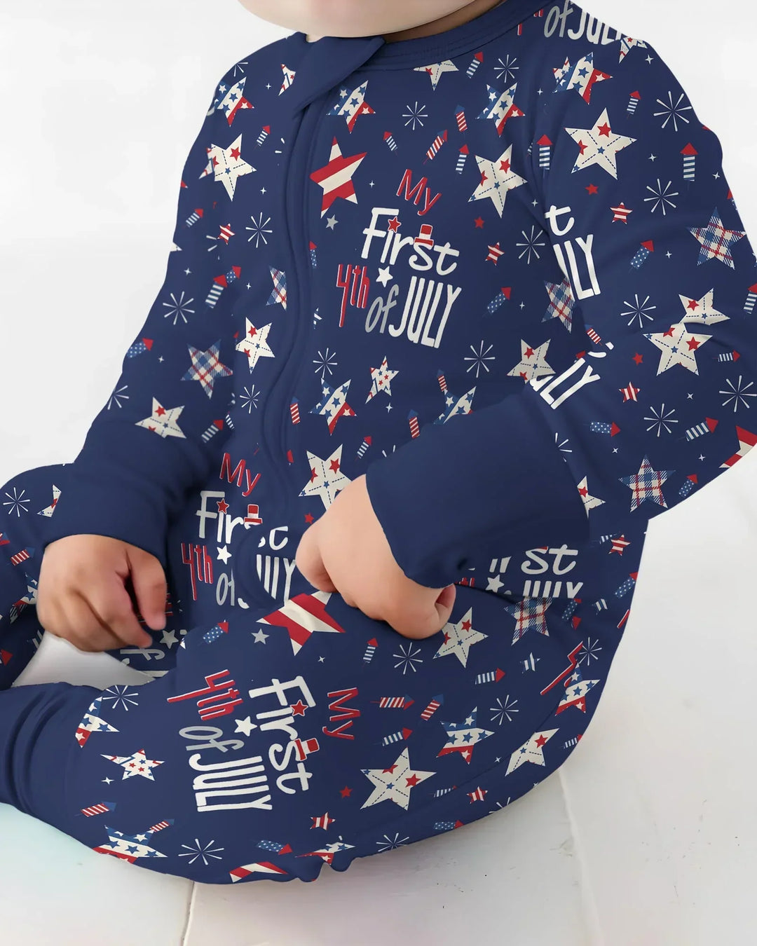 My First 4th of July Star Striped  Bamboo Convertible Zippy