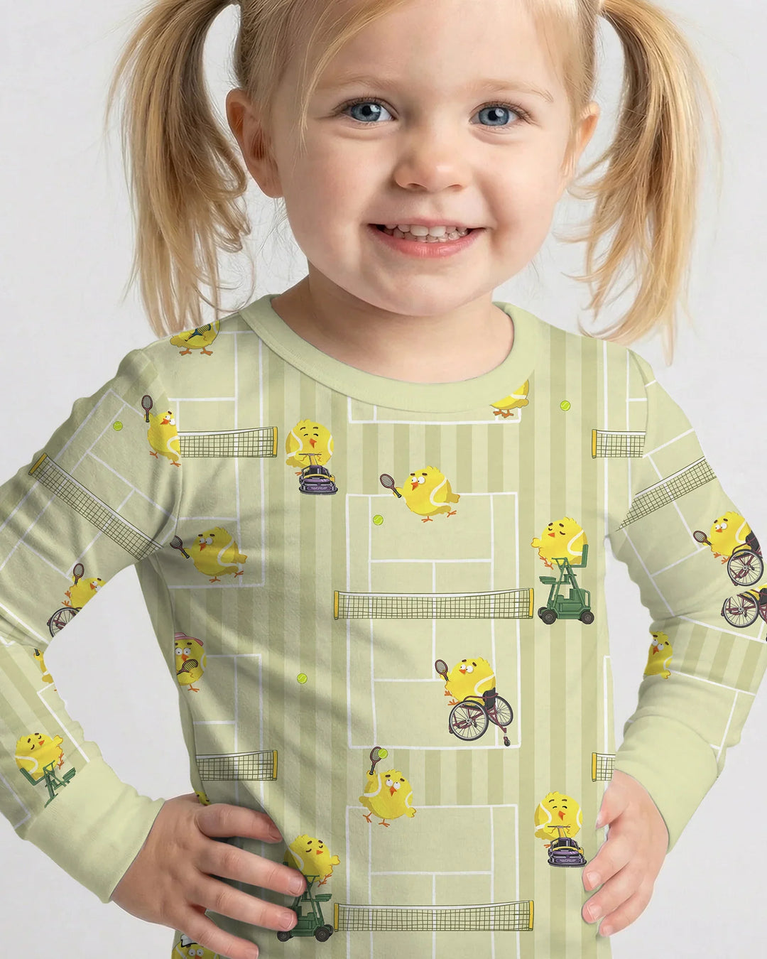 Tennis Bamboo Two Piece Long Sleeve Pajama Set