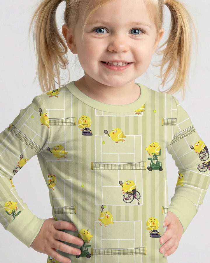 Tennis Bamboo Two Piece Long Sleeve Pajama Set