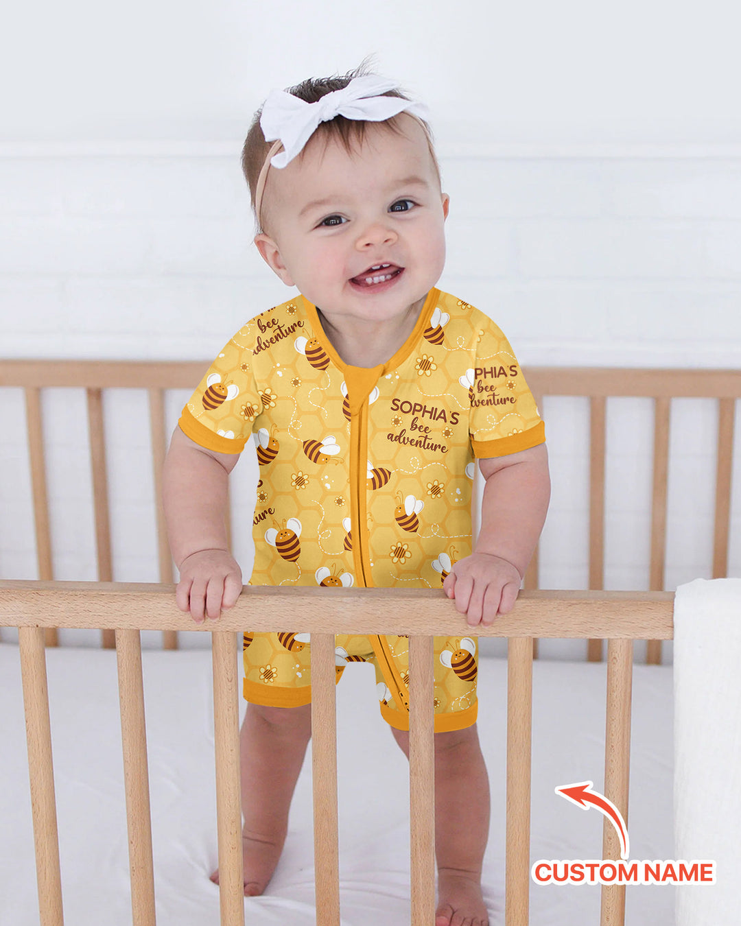 Custom Name Bee Back To School Bamboo Shorty Zippy