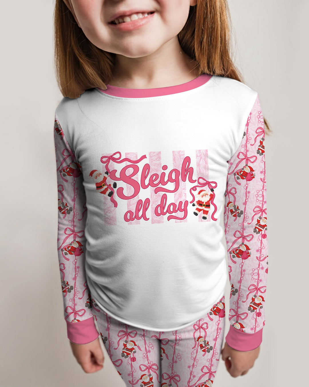 Sleigh All Day Santa Claus  Bamboo Two Piece Long Sleeve Pajama Set