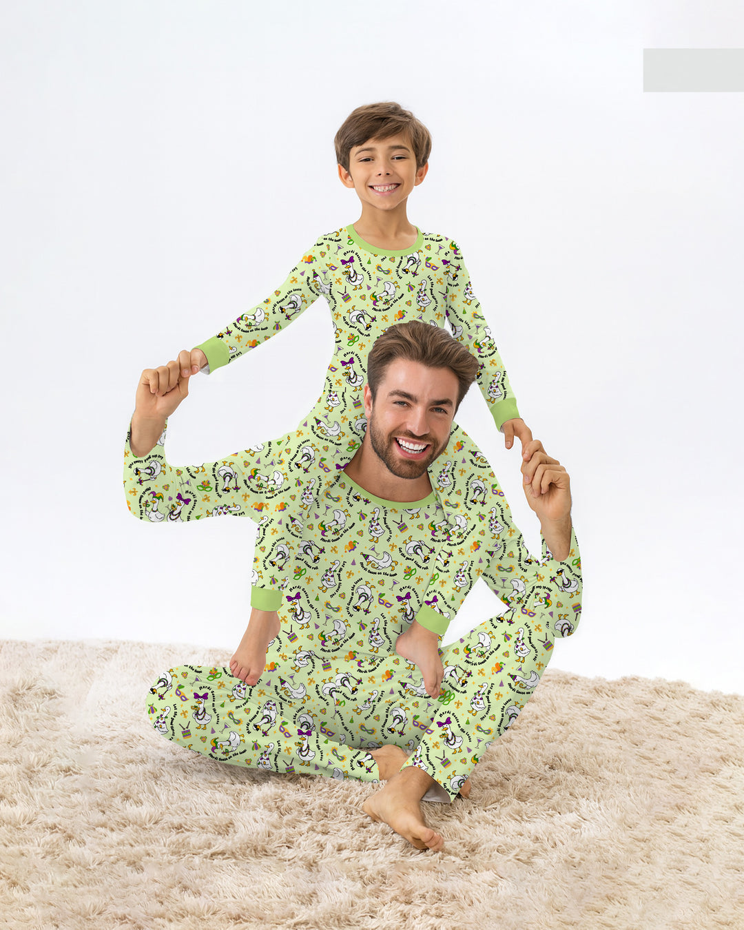 Mardi Gras Silly Goose Men's Pajama Set