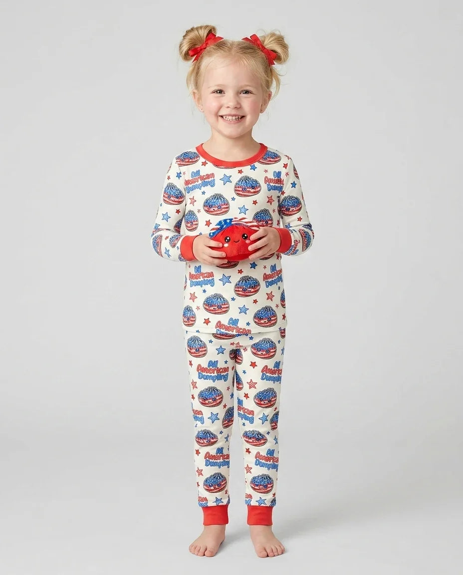 All American Dumpling Bamboo Two Piece Long Sleeve Pajama Set