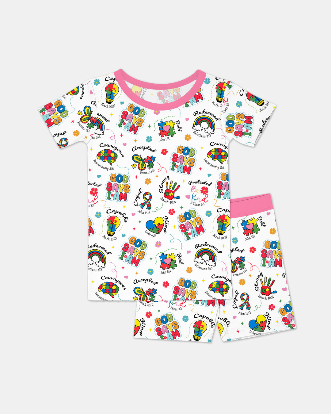 Template Zweiteiliges Pyjama-Set mit kurzen Ärmeln und Shorts