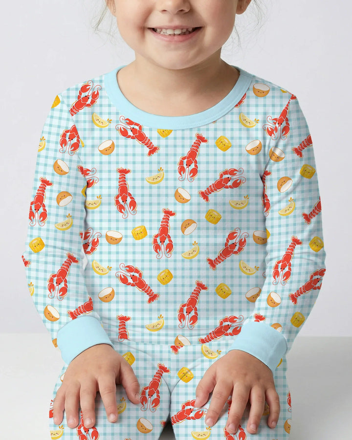 Preppy Crawfish Season Bamboo Two Piece Long Sleeve Pajama Set