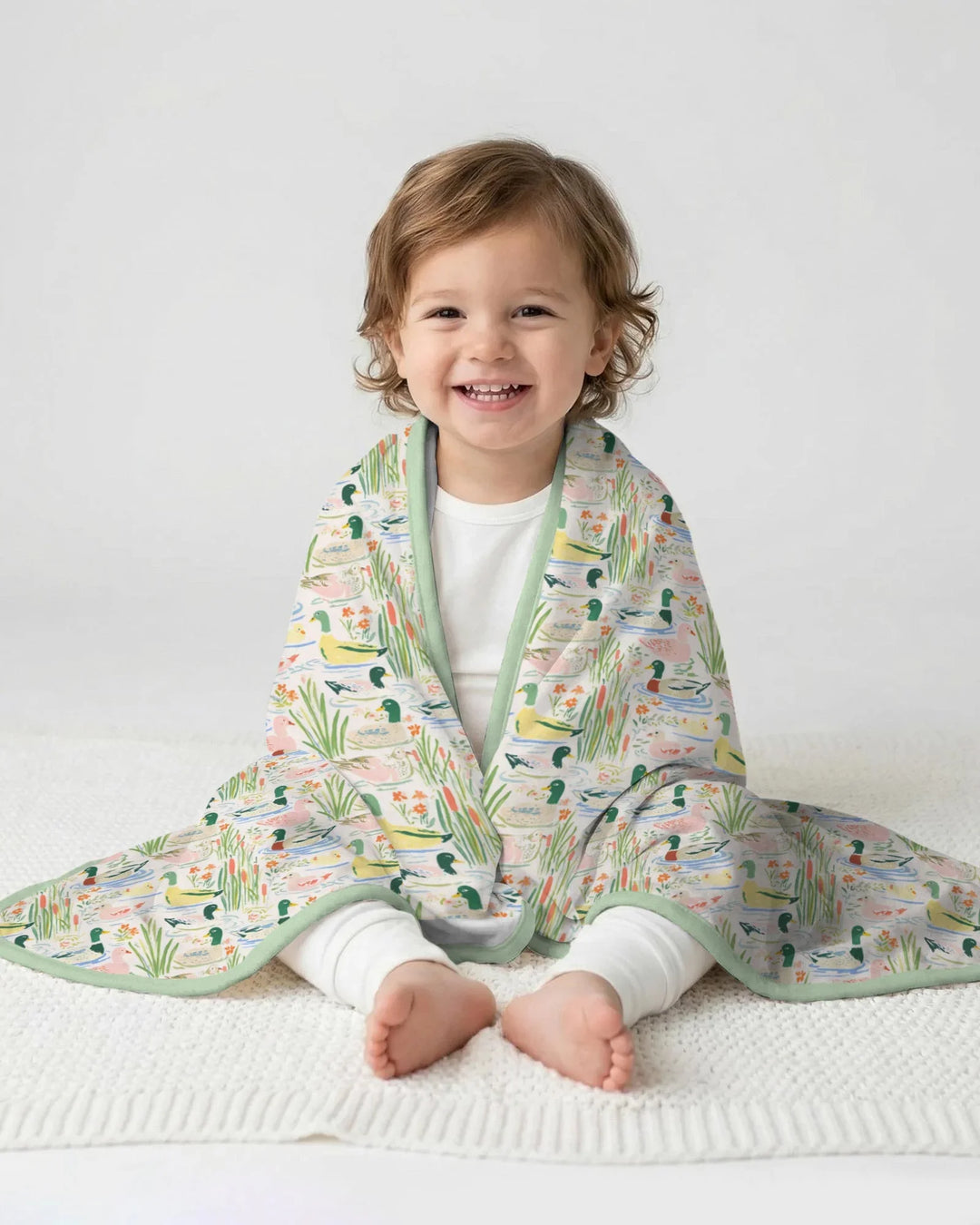 Whimsical Mallard Duck Bamboo Blanket