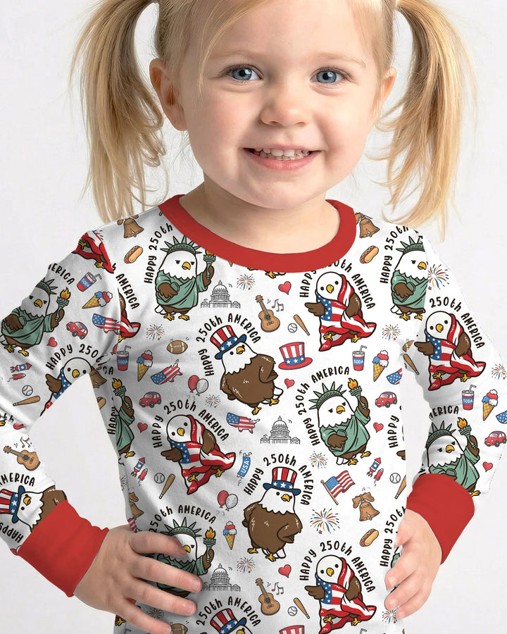 Zweiteiliges Langarm-Pyjama-Set mit Sommerfrüchten