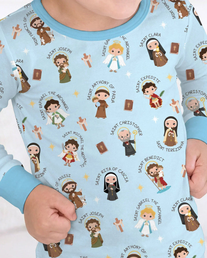 Saints in the Clouds Two Piece Long Sleeve Pajama Set