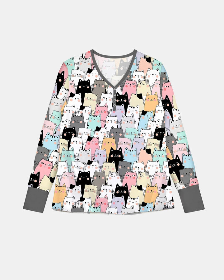 Purrfect Crowd Women Pajama Set