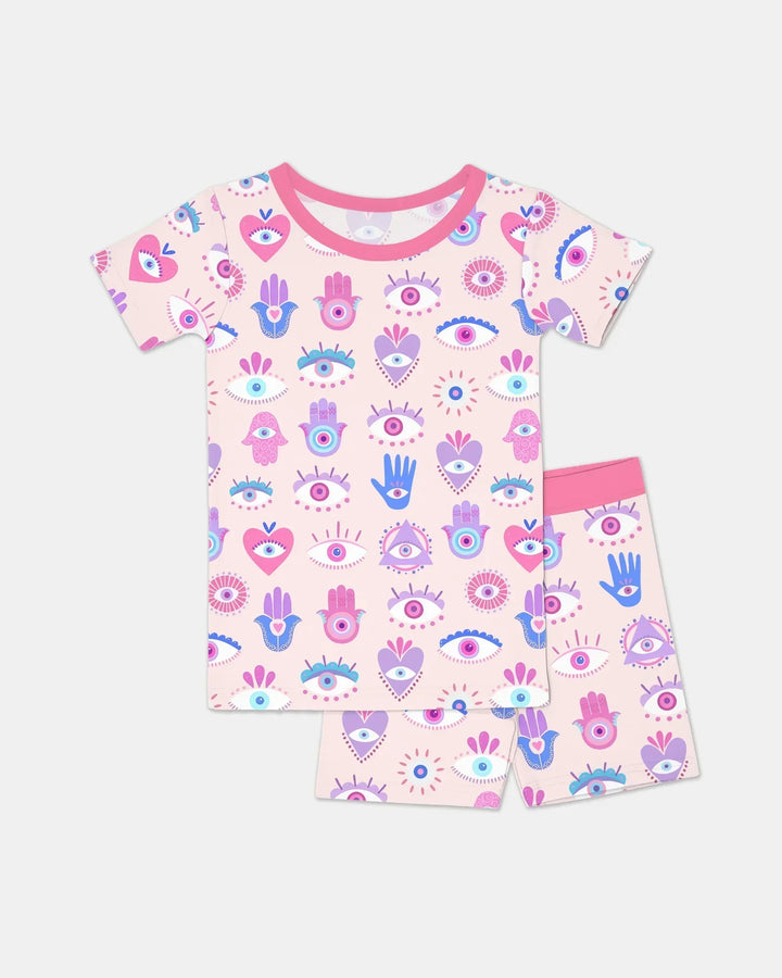 Template Zweiteiliges Pyjama-Set mit kurzen Ärmeln und Shorts