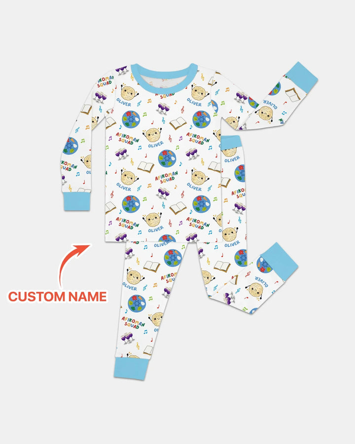 Zweiteiliges Langarm-Pyjama-Set mit Sommerfrüchten