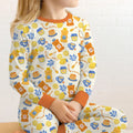 Zweiteiliges Langarm-Pyjama-Set mit Sommerfrüchten