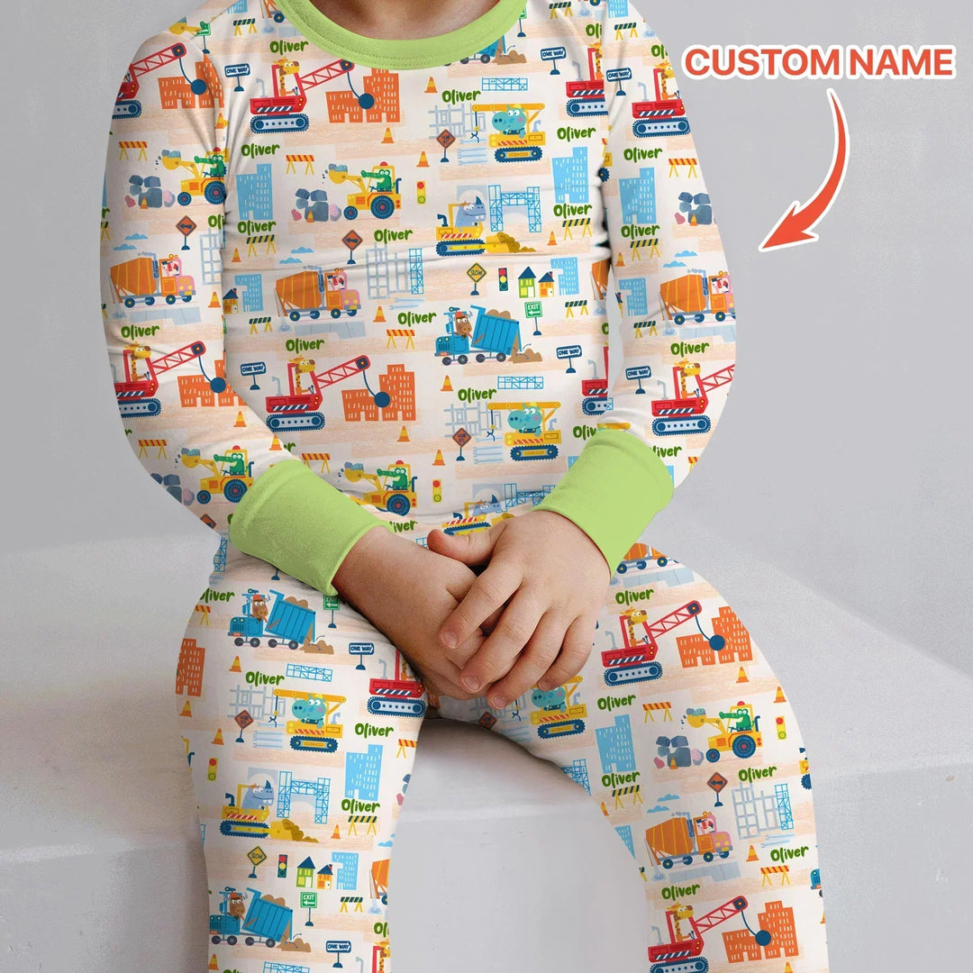 Zweiteiliges Langarm-Pyjama-Set mit Sommerfrüchten