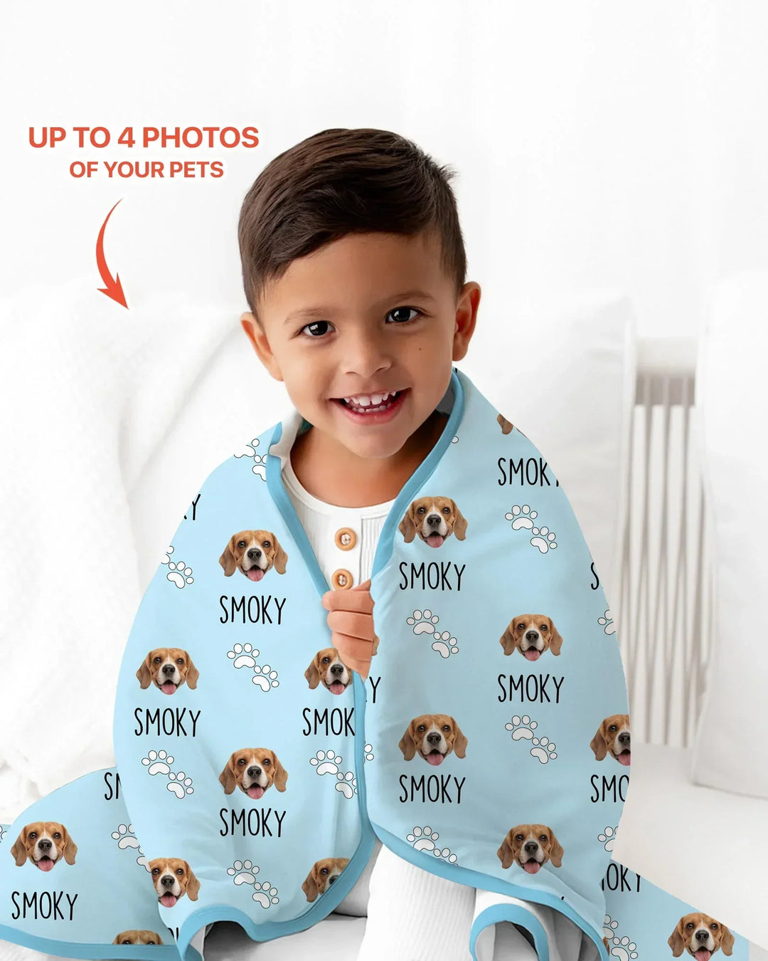 Custom Name and Pet Photos Blanket