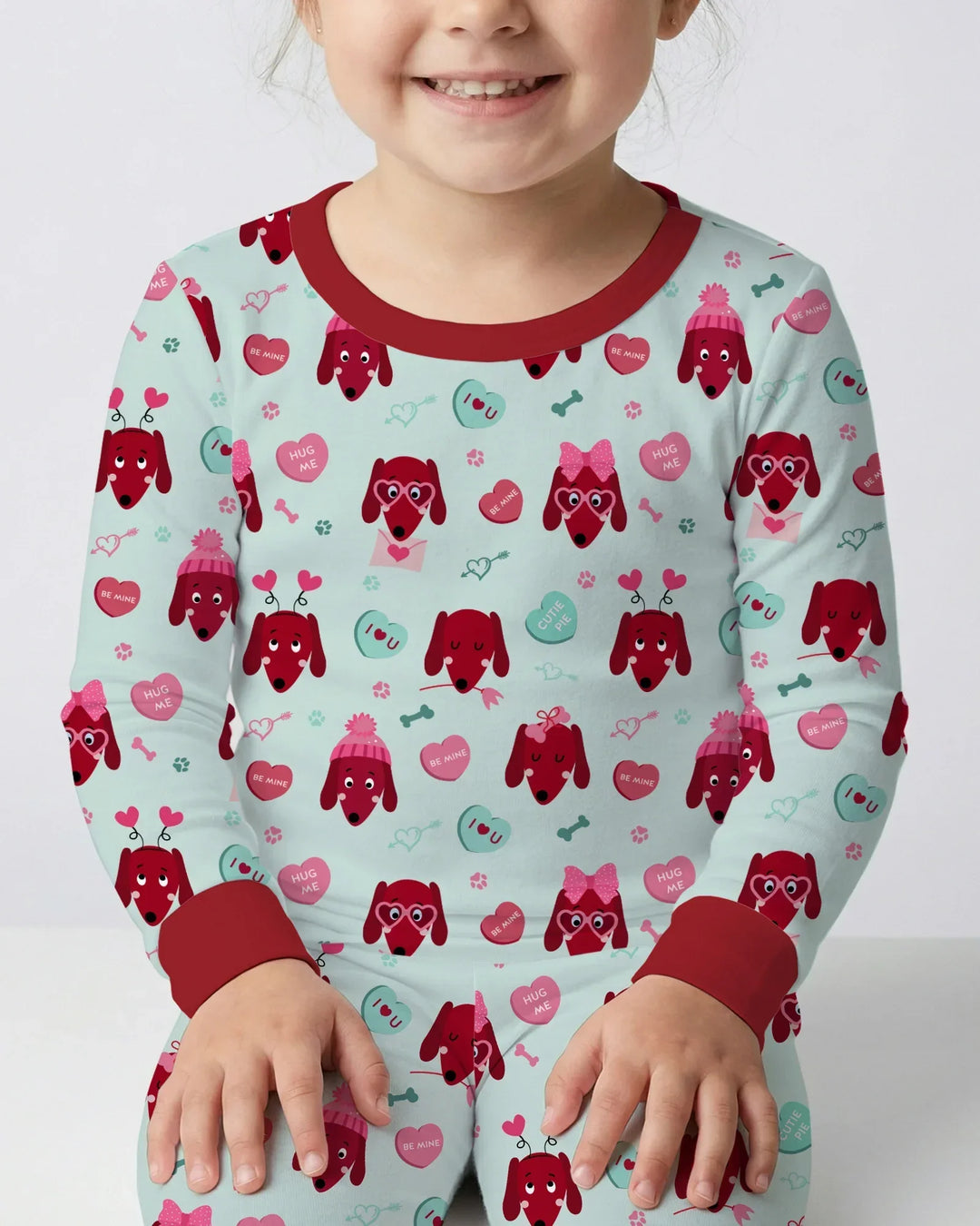 Dachshund Is My Valentine Two Piece Long Sleeve Pajama Set