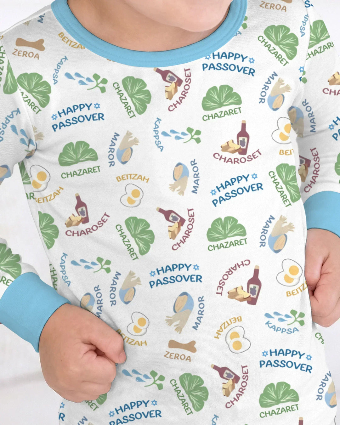 Happy Passover Matching Family Two Piece Long Sleeve Pajama Set