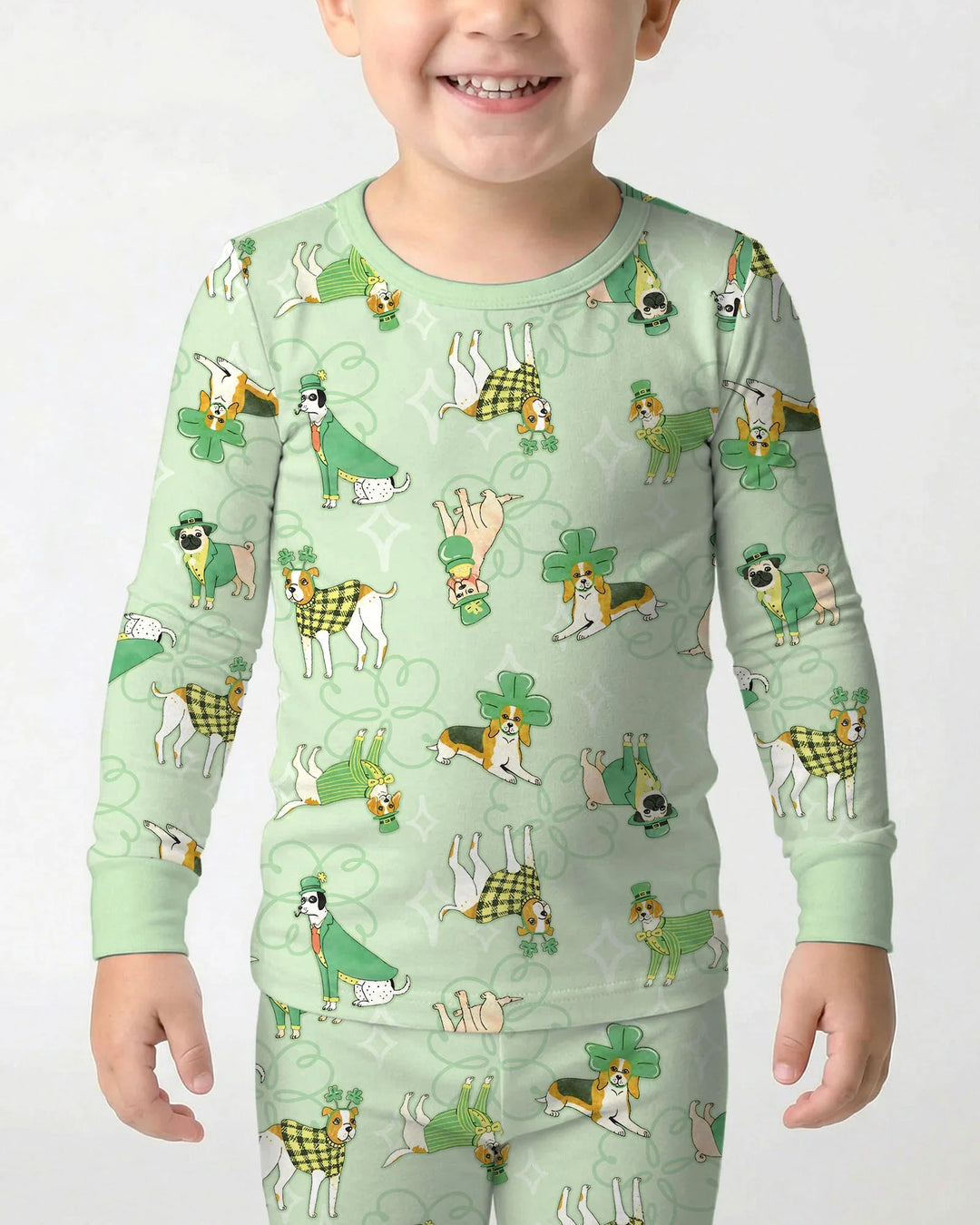St. Patrick's Day Puppies Two Piece Long Sleeve Pajama Set