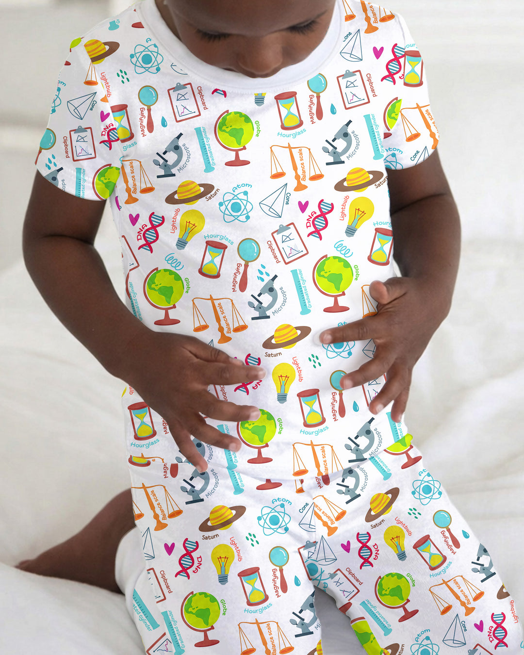 Conjunto de pijama de dos piezas de manga corta de bambú