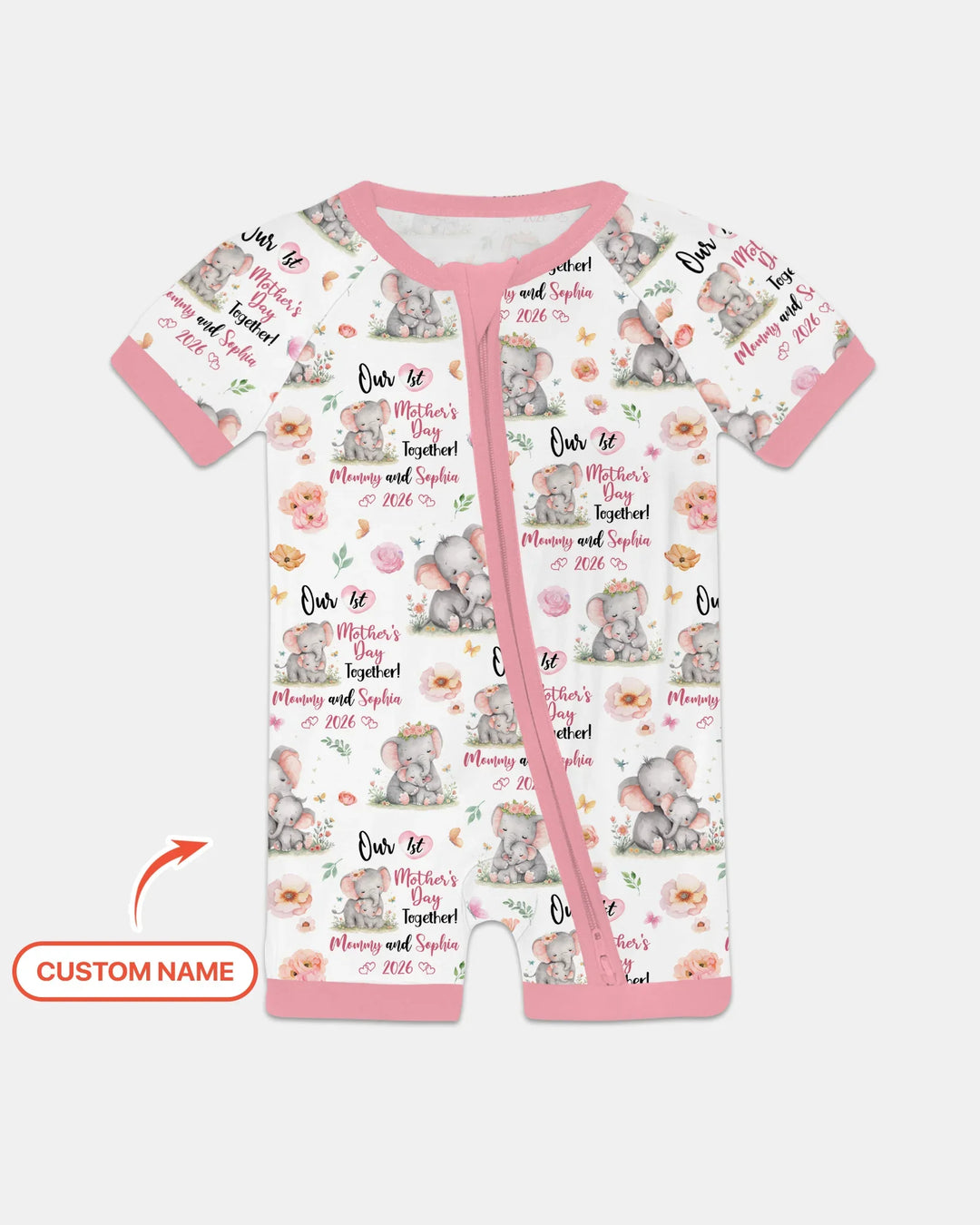Personalized Our 1st Mother's Day Together Bamboo Shorty Zippy