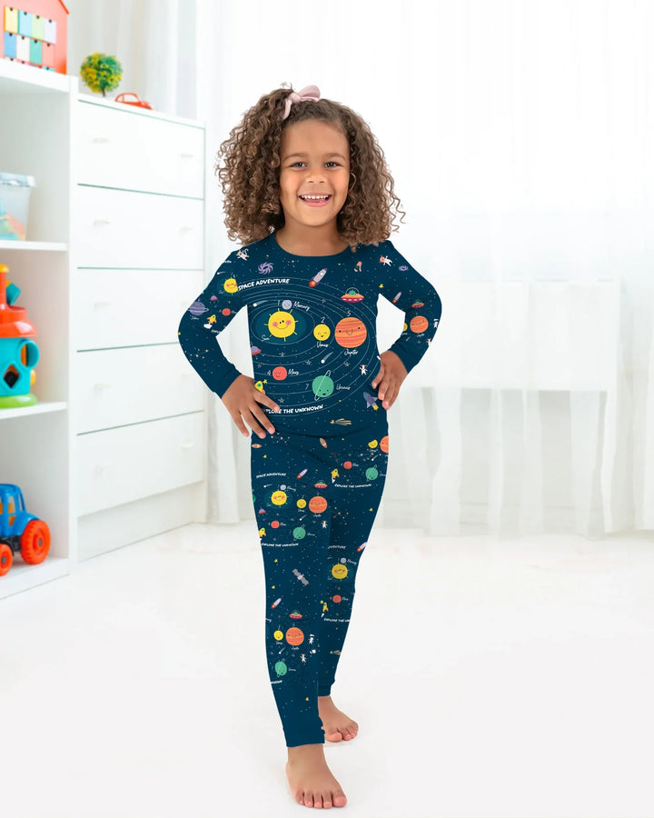 Solar System Explorers Bamboo Two Piece Long Sleeve Pajama Set