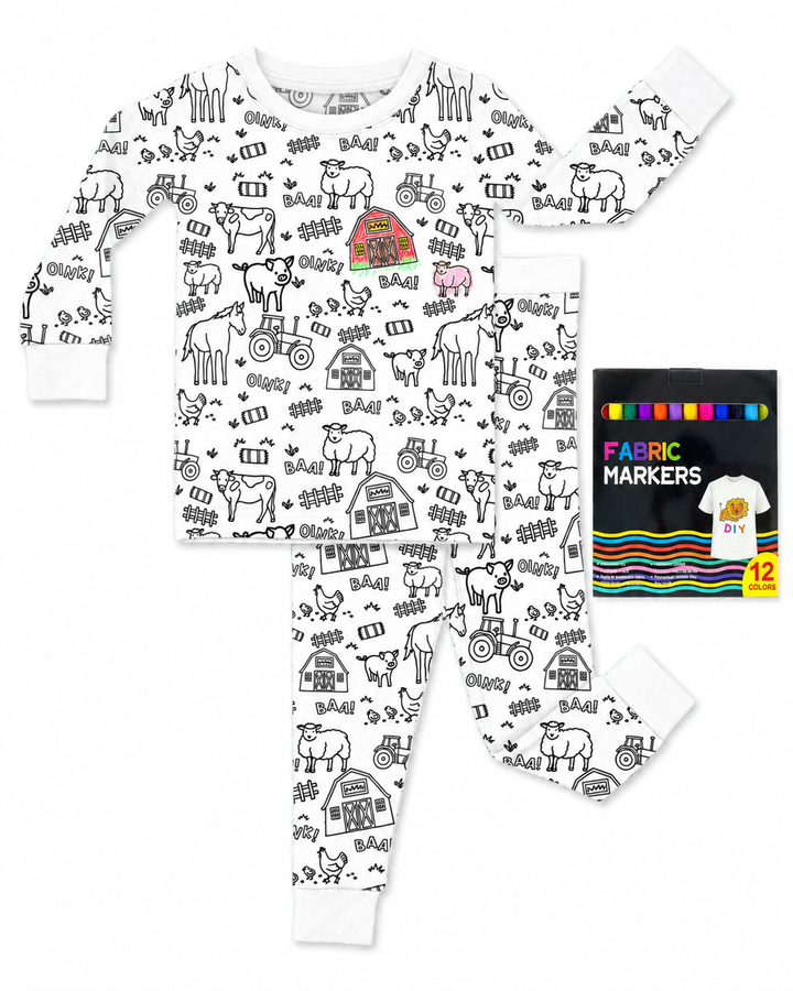 All Colorable Bamboo Two Piece Long Sleeve Pajama Set