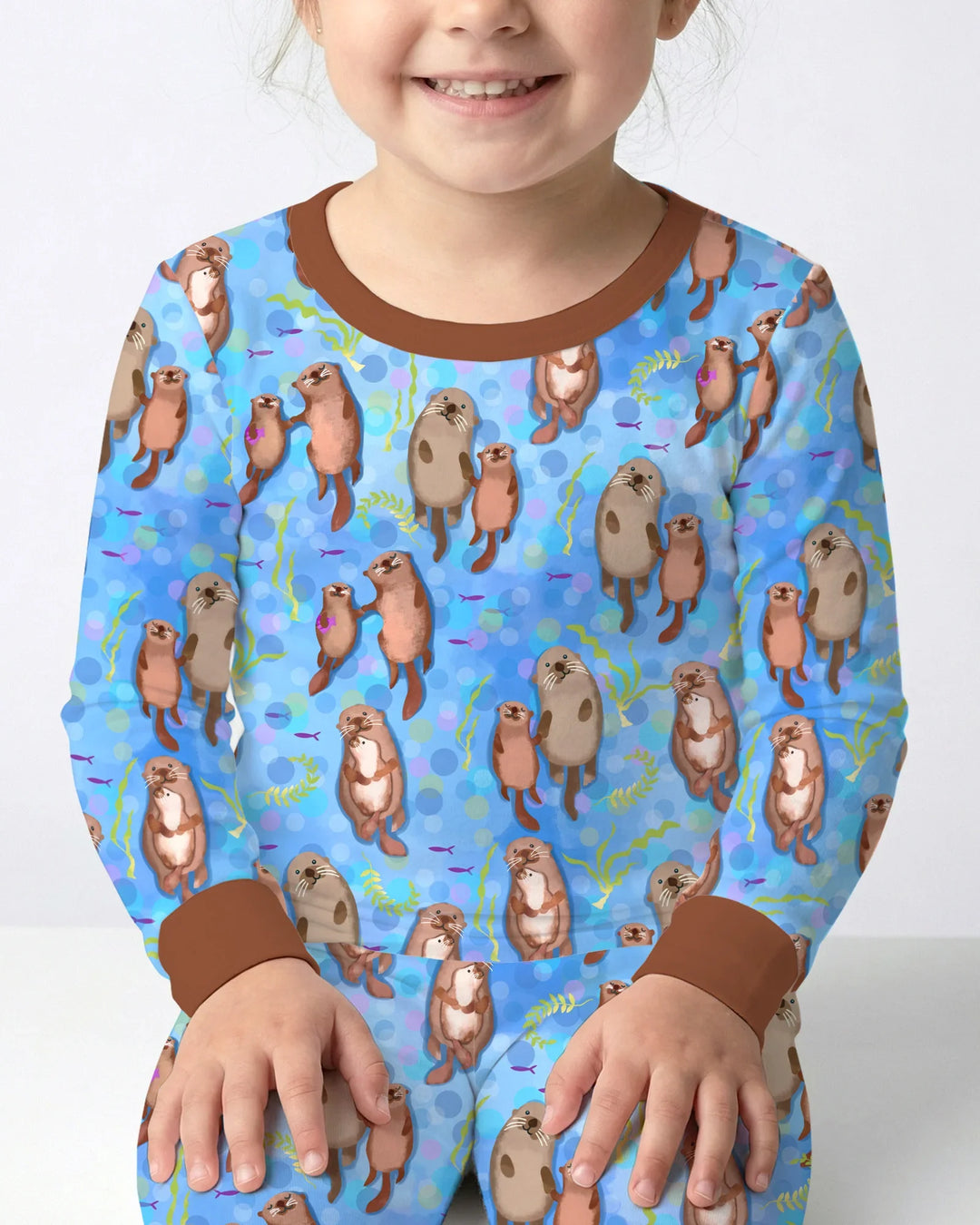 Conjunto de pijama de dos piezas de bambú con mangas largas Otterly Together