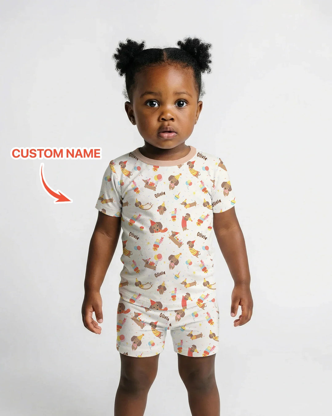 Dachshund Birthday Bamboo Two Piece Short Sleeve Shorts Pajama Set
