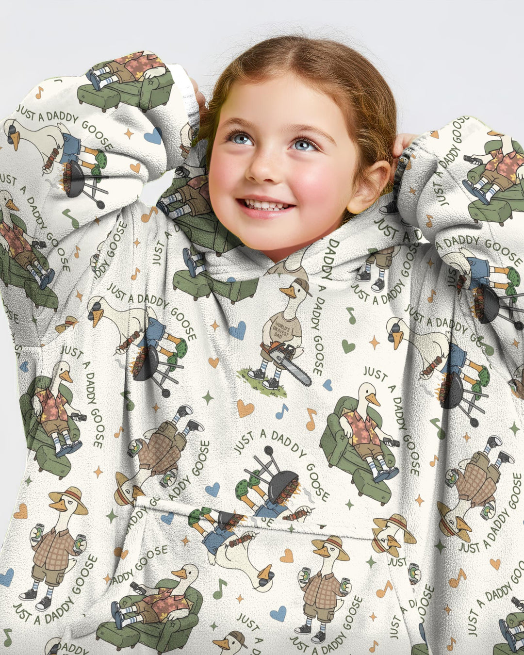 Just A Daddy Goose Family Matching Bamboo Blanket Hoodie
