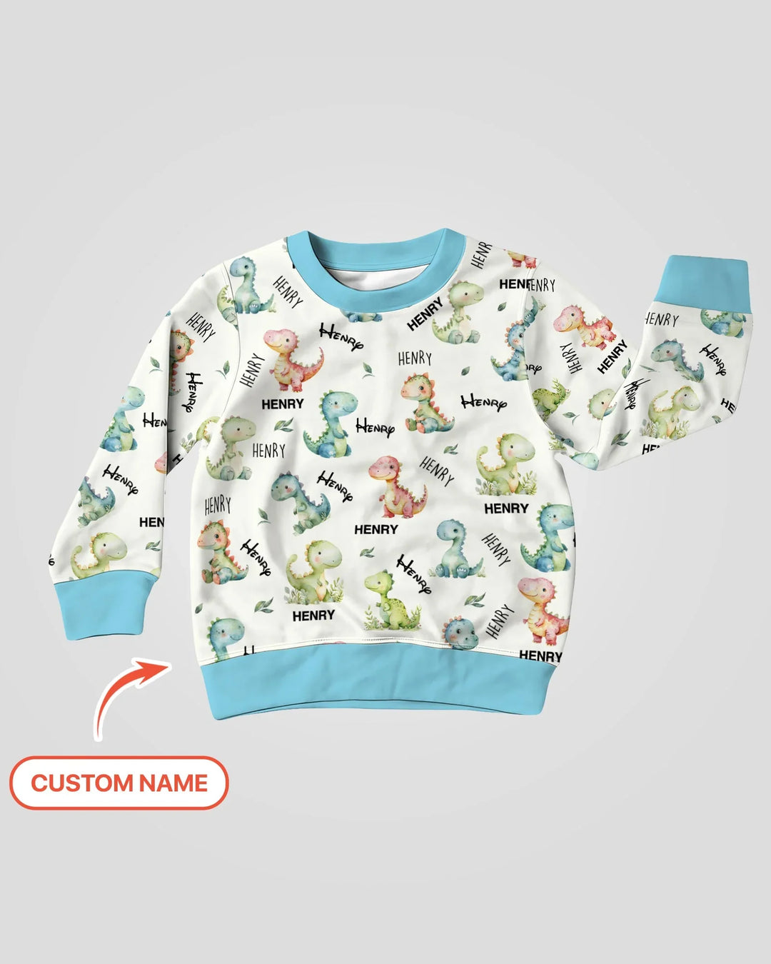 Dinosaur Custom Name Crewneck Sweatshirt