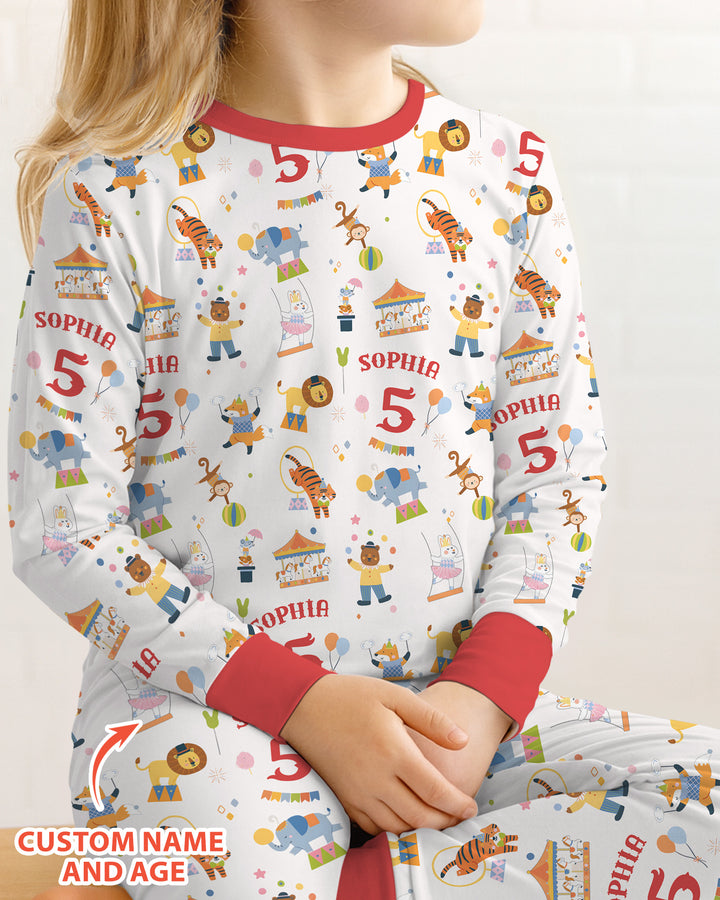 Zweiteiliges Langarm-Pyjama-Set mit Sommerfrüchten