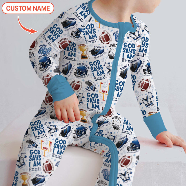 God Says I Am Touch Down Time Custom Name  Convertible Zippy