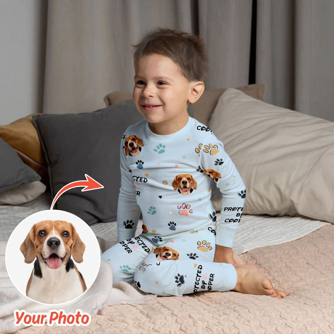 Custom Dog Photo Pattern Protected By Pajama