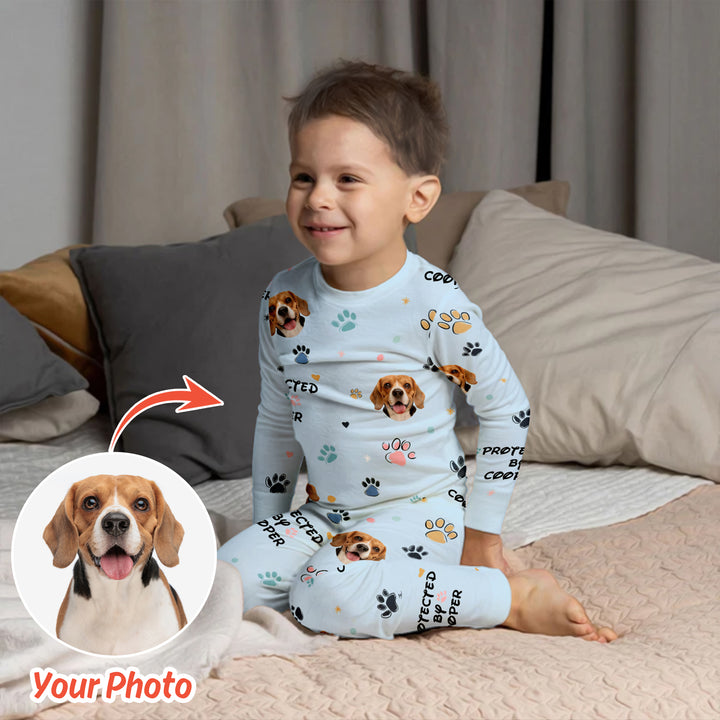 Custom Dog Photo Pattern Protected By Pajama