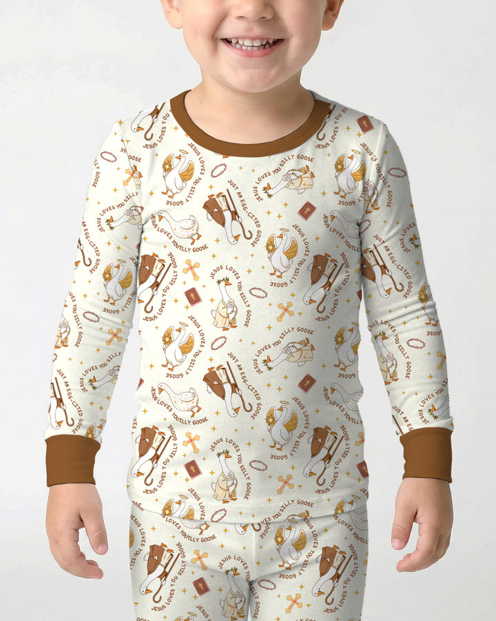 Zweiteiliges Langarm-Pyjama-Set mit Sommerfrüchten