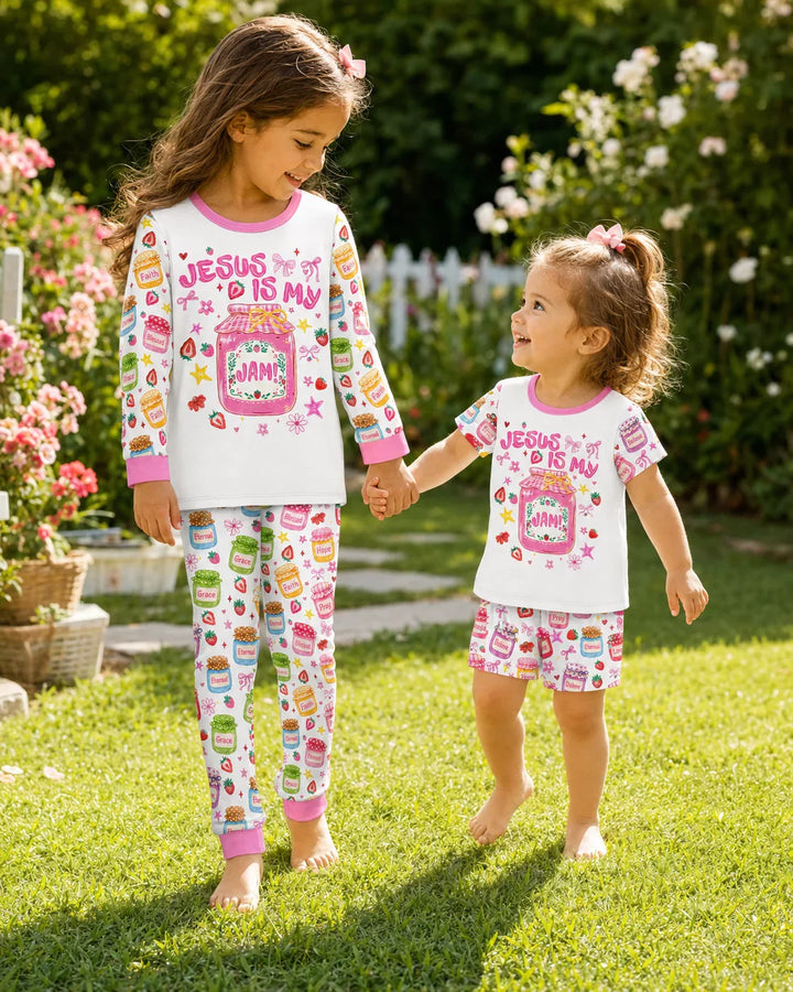 Preppy Summer Jesus Is My Jam Bamboo Two Piece Long Sleeve Pajama Set