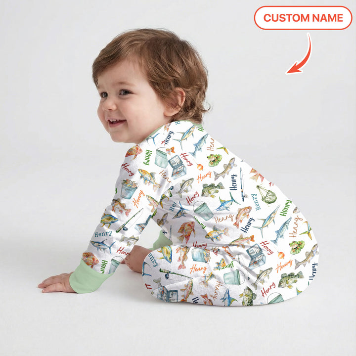 Happy Fishing Adventure Custom Name Convertible Zippy