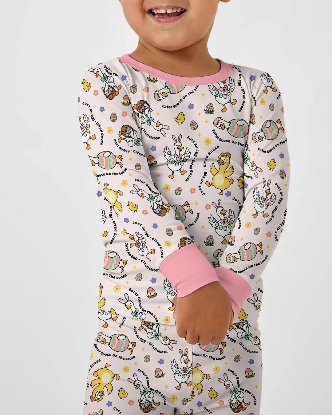 Easter Goose Family Matching Two Piece Long Sleeve Pajama Set